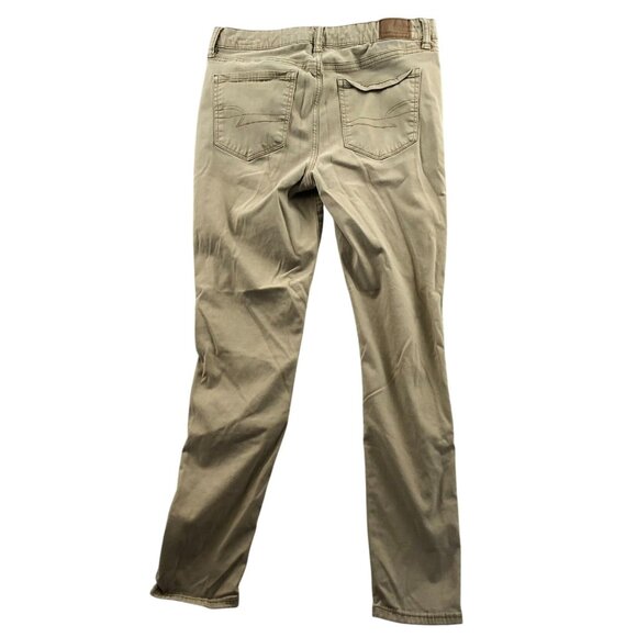 American Eagle Women's Beige Skinny Pants Size 10 Regular Fit Stretch - Picture 2 of 13